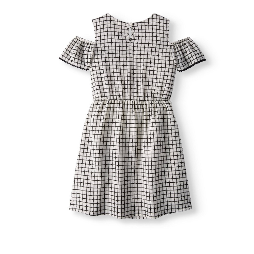 NWOT- Size 7/8 Wonder Nation Ruffle Overlay Cold Shoulder Dress - Picture 2 of 8